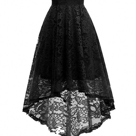 Black Lace High Low Dress - Picture 2 of 7